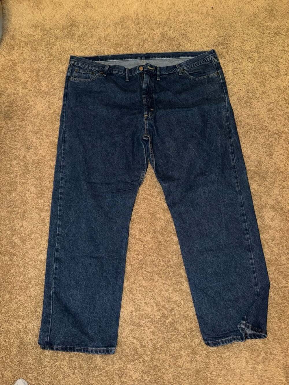Wrangler Relaxed Fit Dark Wash Denim Jeans Mens 50x30 9760WDR
